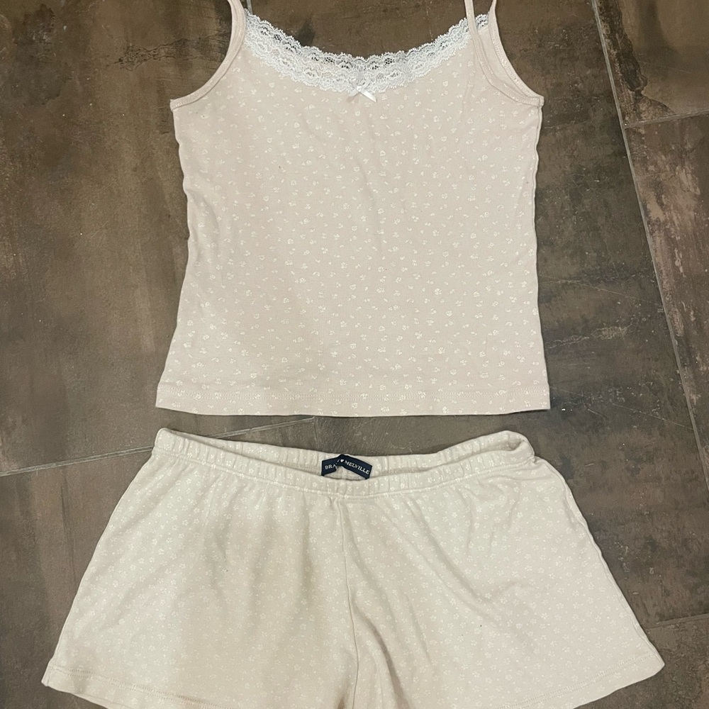 Old Navy Cream Pajama Set Soft Knit Sleepwear